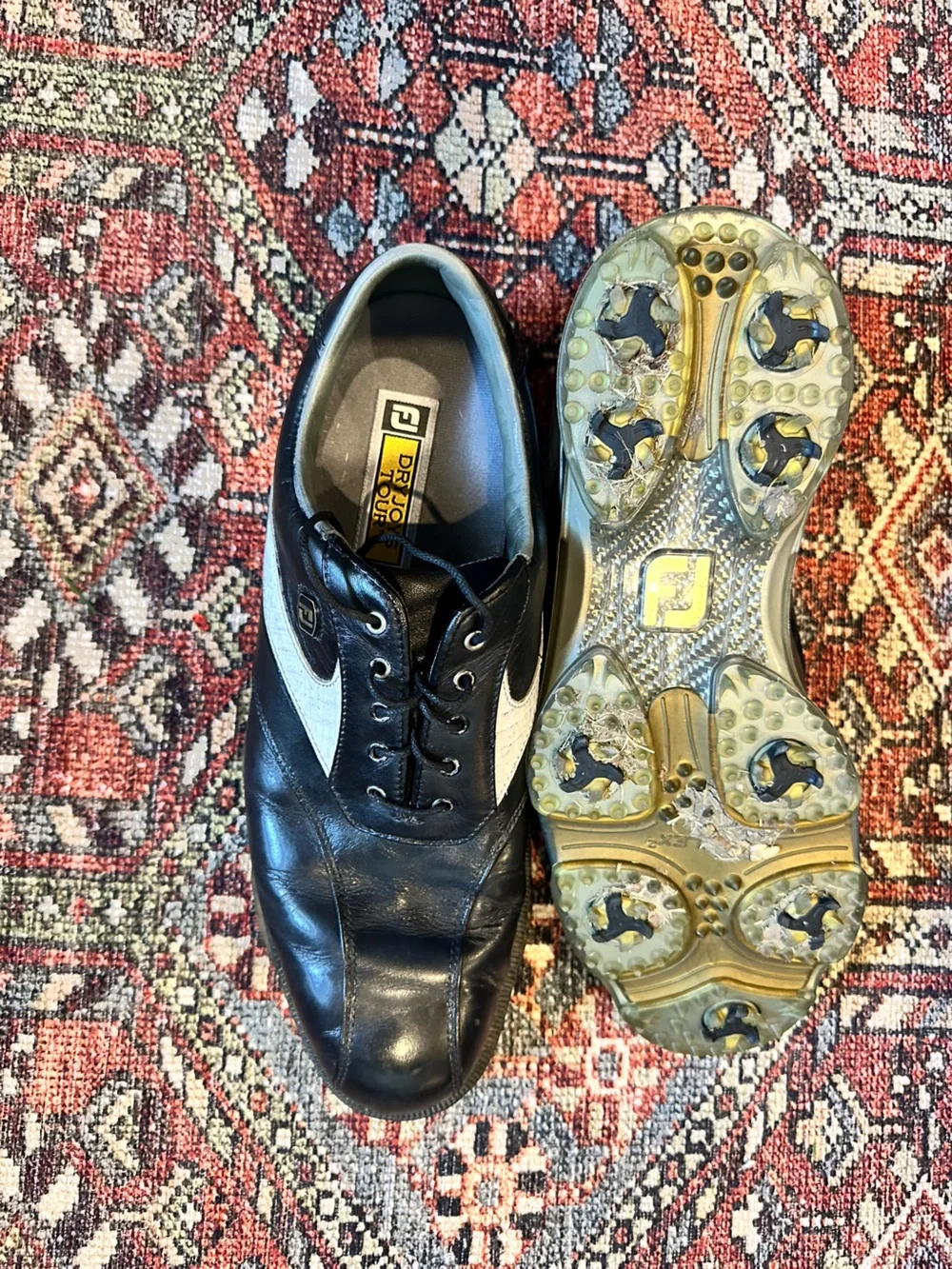 FootJoy DryJoys Tour Golf Shoes - Black & White